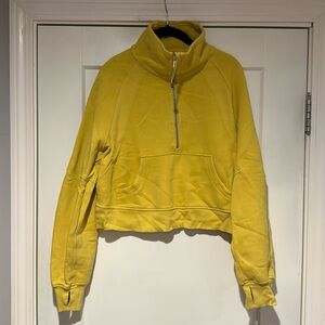 Lululemon Scuba oversized funnel neck half zip sonic yellow XS/S